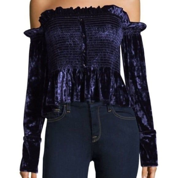 Petersyn Velvet Blaine Off Shoulder Long Sleeve Blouse Small NWT - Picture 1 of 5